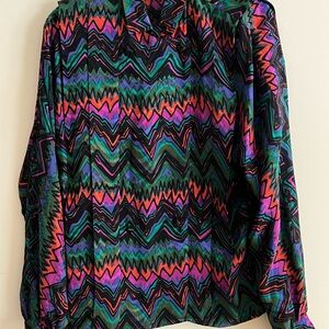 FRANCESCA OF DAMON FOR STARINGTON VINTAGE SILK BOLD TOP - EUC - 6